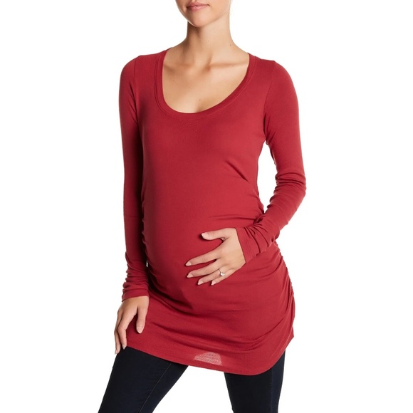 LAmade Tops - HP!! 🐿🪐☄️🌈LA Made - Maternity - Long Sleeve Tee, Ruched Side